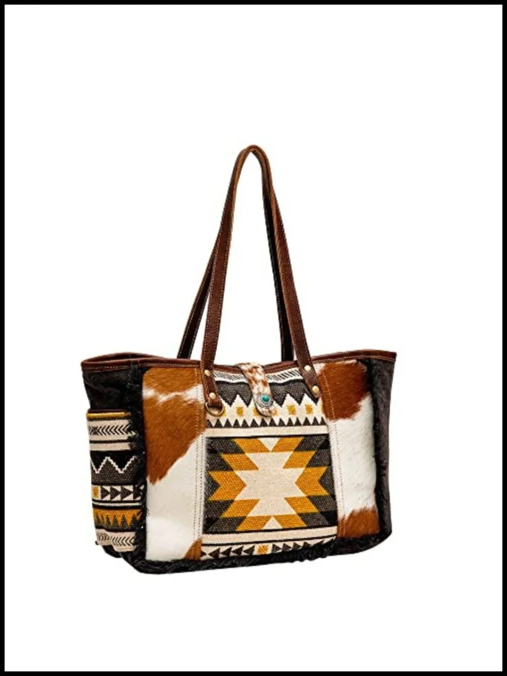 Canvas & Upcycled Leather Shoulder Weekender Tote Bag